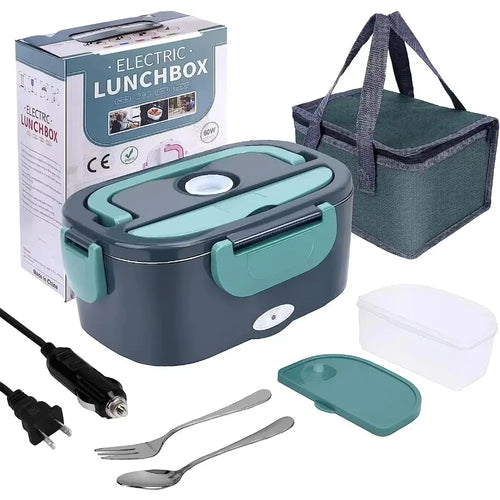 1.5L 60W Portable Electric Lunch Box,Leak Proof Design Car & Home Food Heater – Insulated Heated Lunch Container for Work Travel - Nexvibe