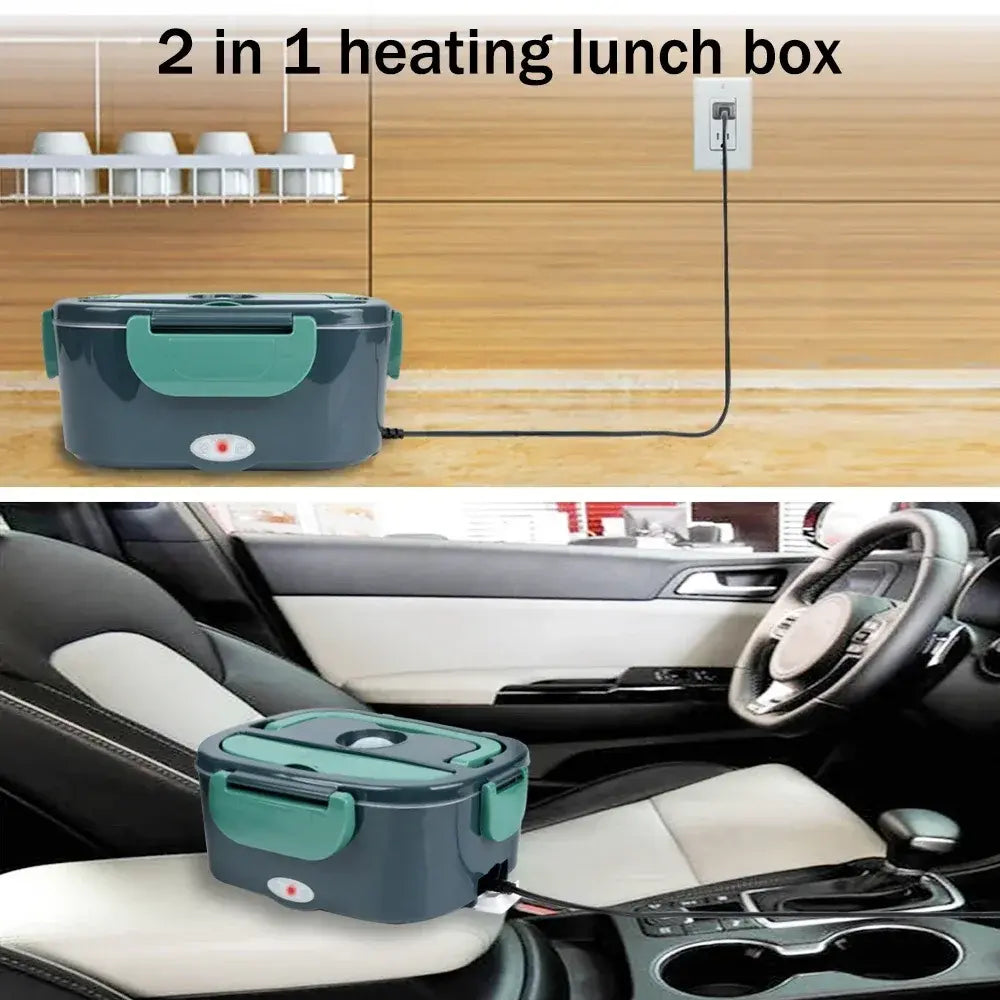 1.5L 60W Portable Electric Lunch Box,Leak Proof Design Car & Home Food Heater – Insulated Heated Lunch Container for Work Travel - Nexvibe