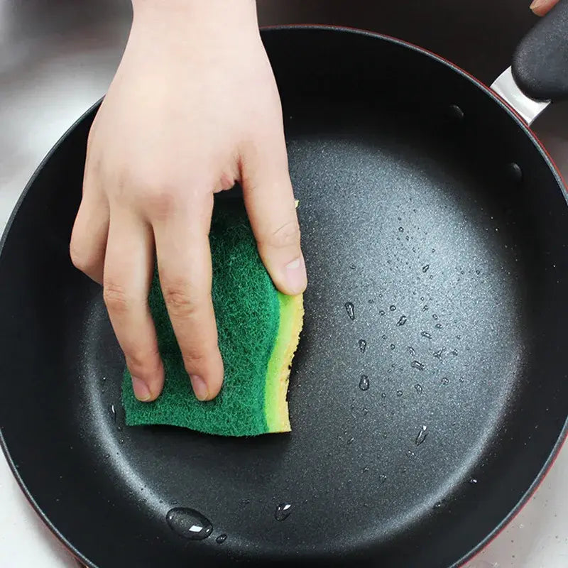 10-Pack Multi-Layer Kitchen Sponge Scrub: Oil-Stain Removal Tool for Pans & Tableware Cleaning - Nexvibe