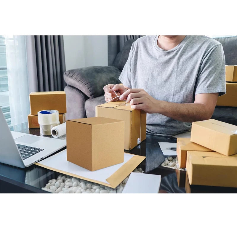 100-Pack Corrugated Cardboard Shipping Boxes 8x6x4’’ 6x4x4’’ 6x4x2’’ 4x4x4’’ Mailing Packing Moving & Storage
