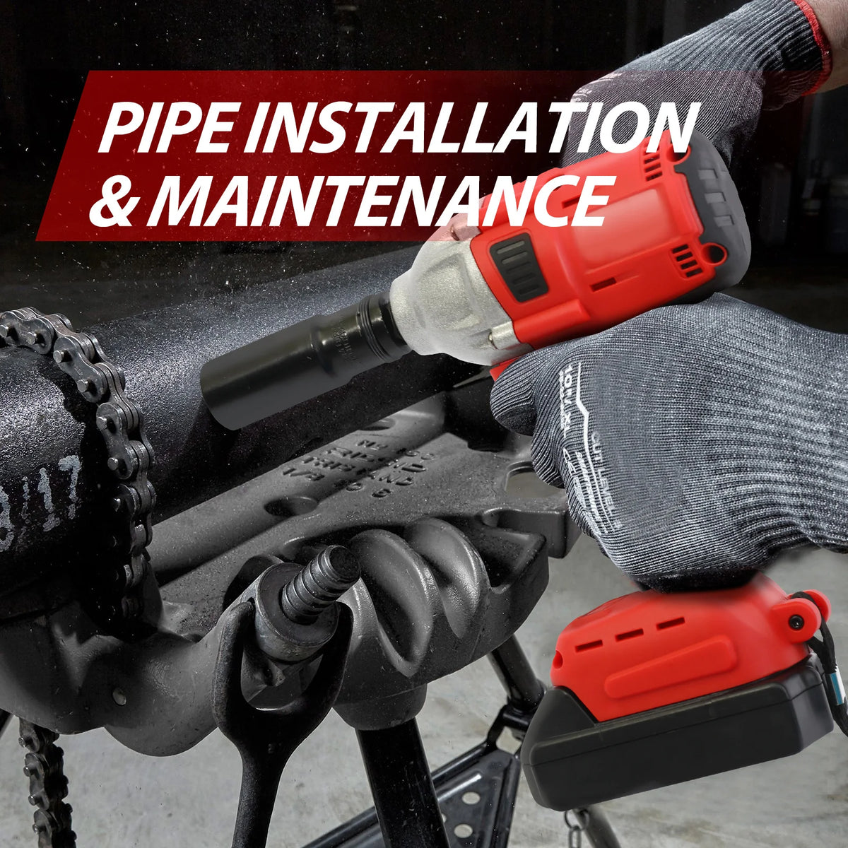 1000N.m Cordless Impact Wrench Brushless 20V 1/2 inch Power Tool Sets High Torque 2x1500MAh Batteries for Car Truck
