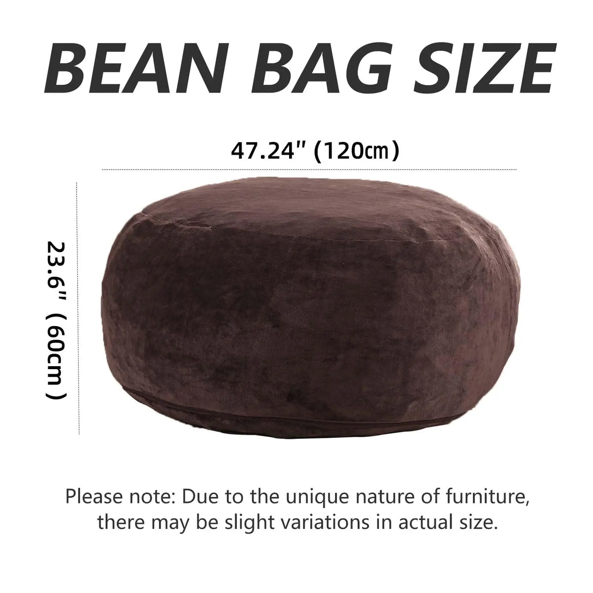 100CM×100CM×60CM adult beanbag chair with padded beanbag inside memory foam chair soft flannel washable cover ideal