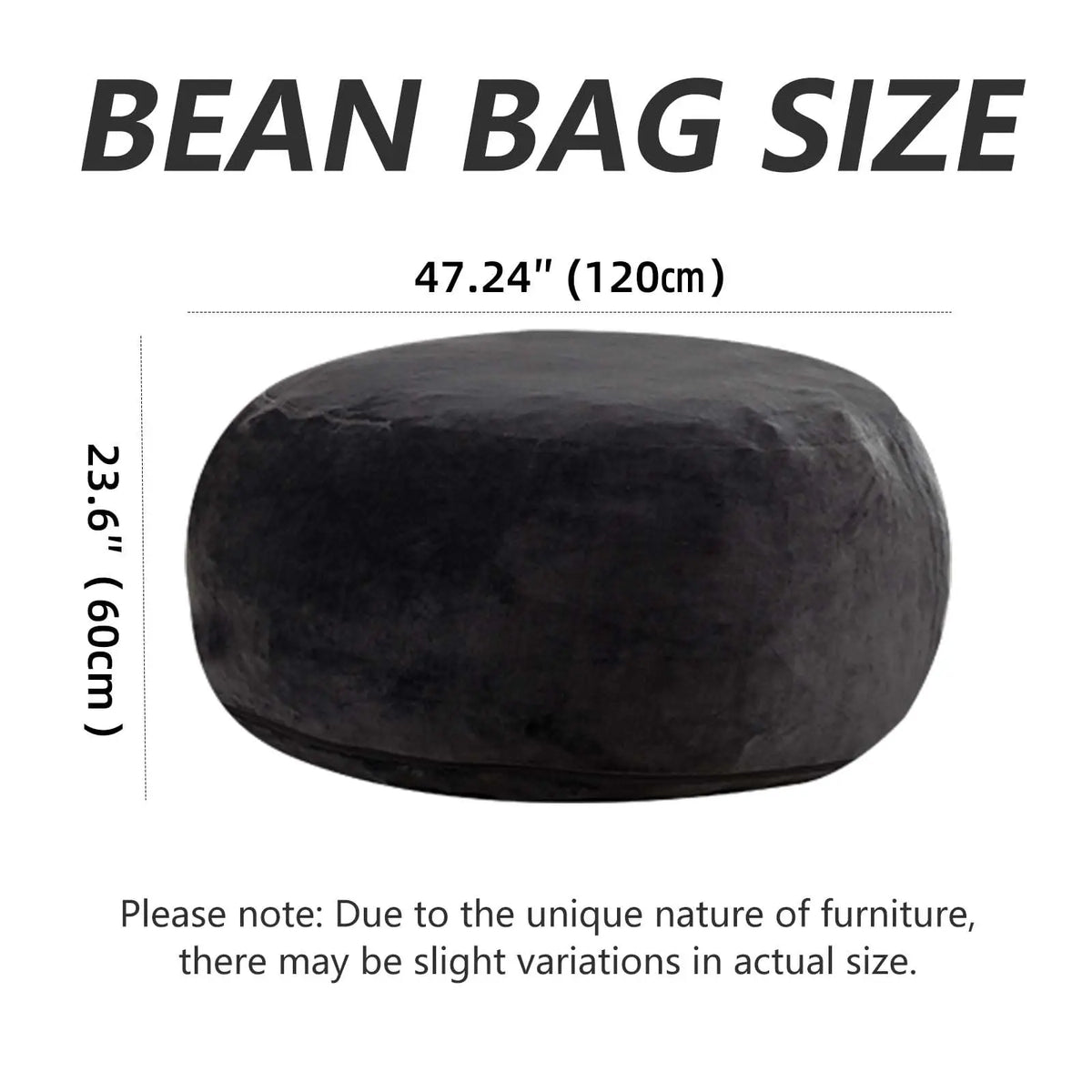 100CM×100CM×60CM adult beanbag chair with padded beanbag inside memory foam chair soft flannel washable cover ideal