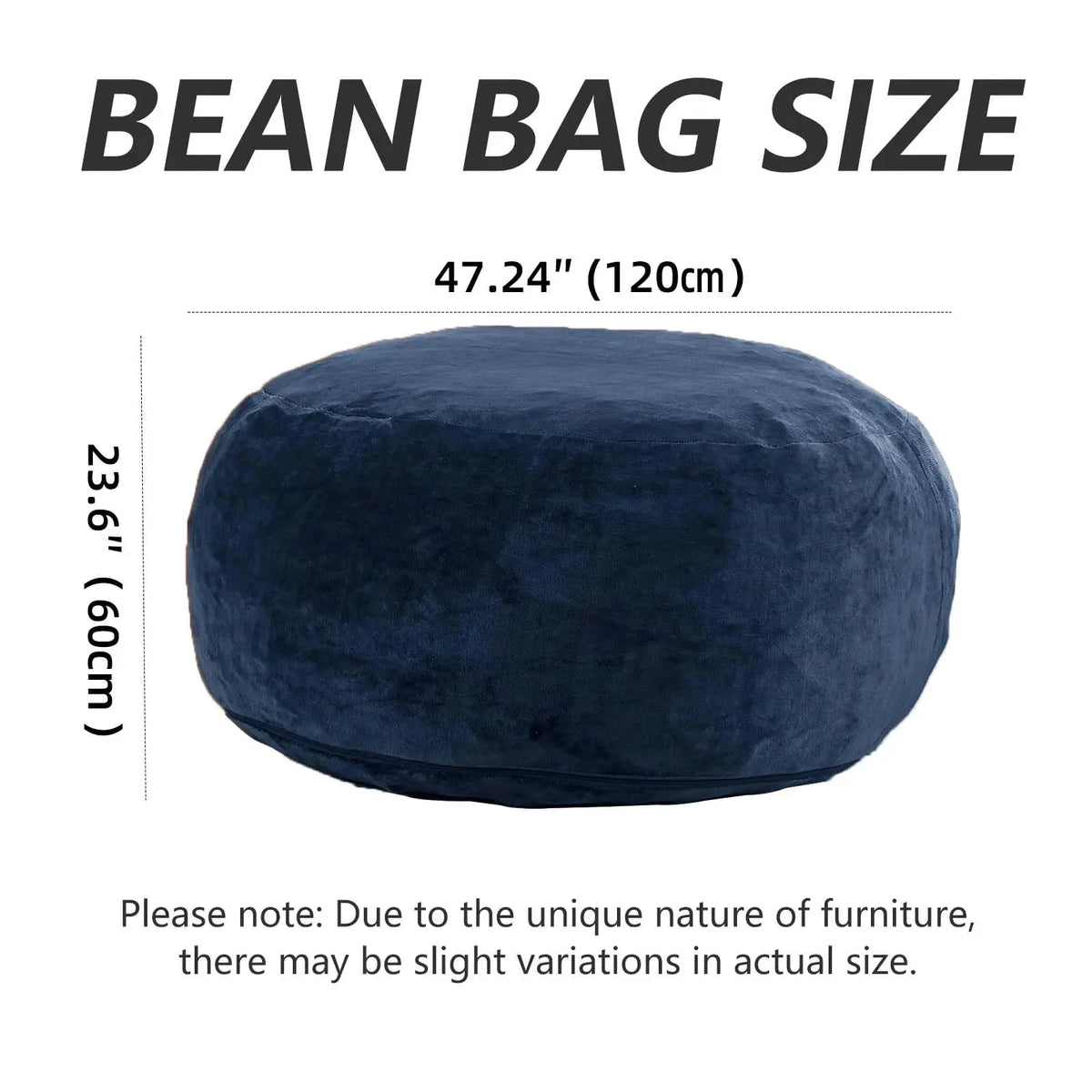 100CM×100CM×60CM adult beanbag chair with padded beanbag inside memory foam chair soft flannel washable cover ideal