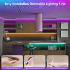 100FT Bluetooth LED Strip Lights RGB Color Changing Led Strip Lighting with 24-Key Remote and APP Control Music Sync