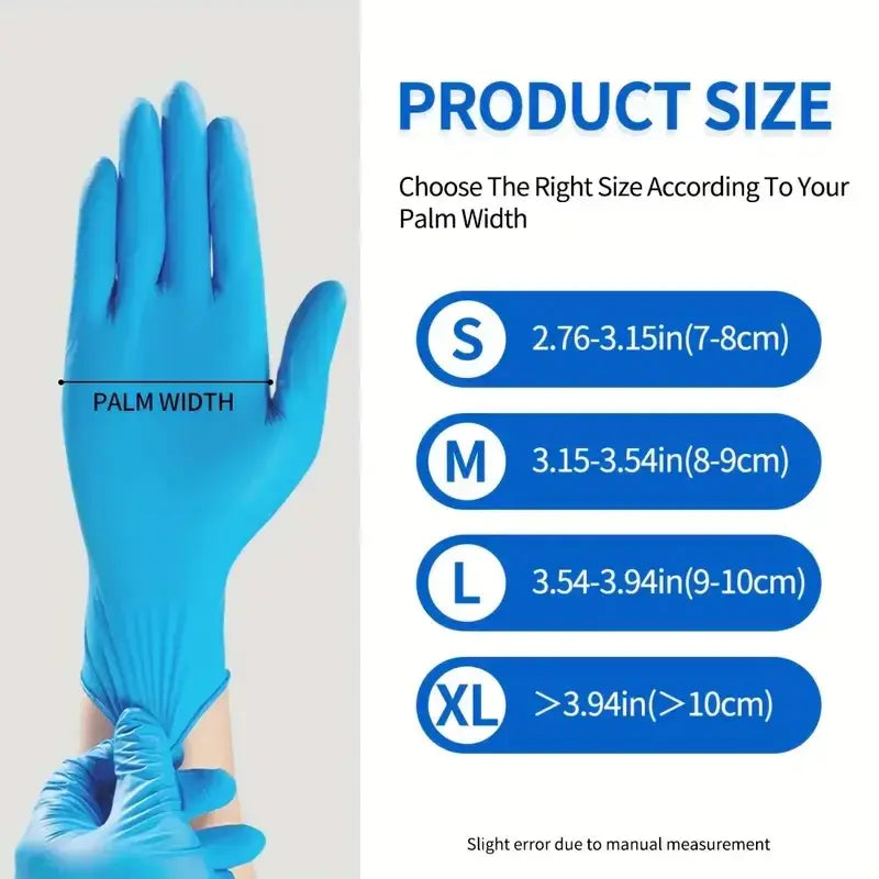 100 PCS Nitrile Kitchen Gloves, Size M, Durable & Puncture Resistant. 21x11cm, for Cooking & Cleaning - Nexvibe