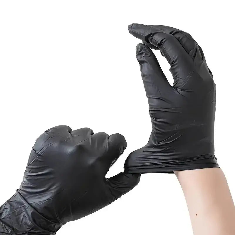100 PCS Practical Kitchen Gift for Valentine's, Black Nitrile Gloves. 25x13cm, Durable, Multipurpose, Thoughtful - Nexvibe