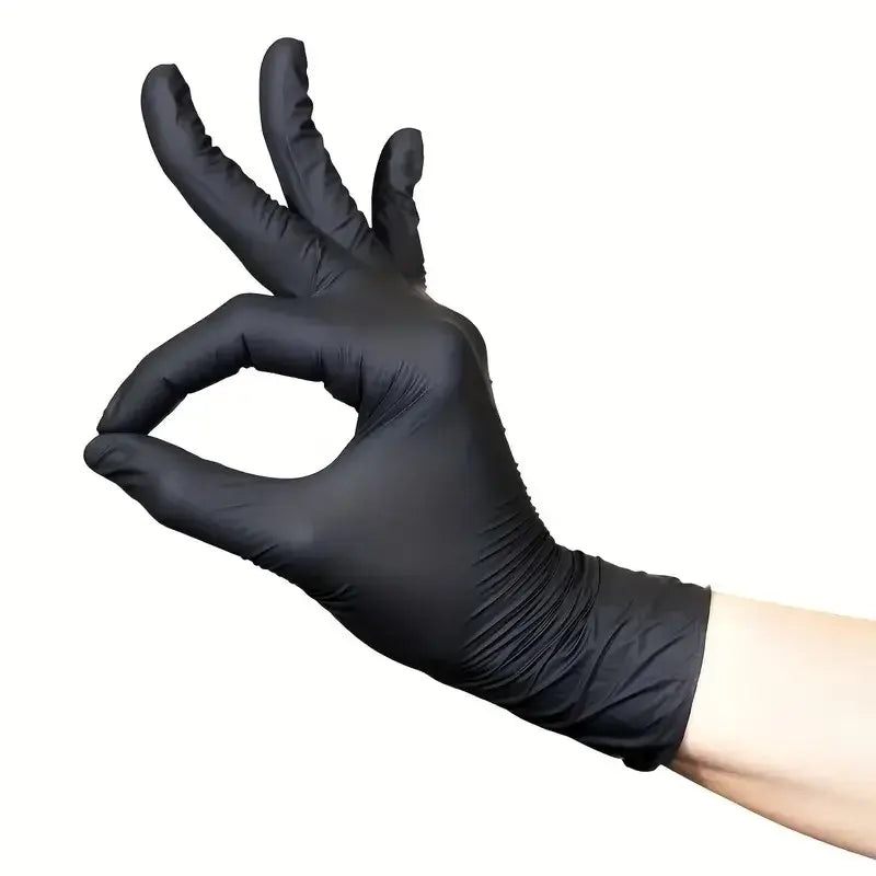100 PCS Practical Kitchen Gift for Valentine's, Black Nitrile Gloves. 25x13cm, Durable, Multipurpose, Thoughtful - Nexvibe