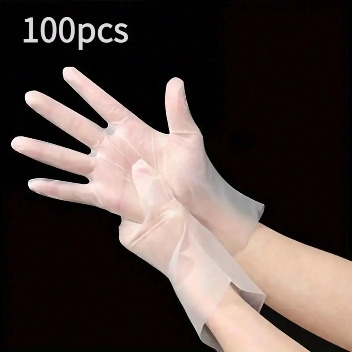 100pcs High-Quality Clear Disposable Gloves, Ideal for Kitchen Cleaning Hair Dyeing Handicrafts, Durable Hand Protection - Nexvibe