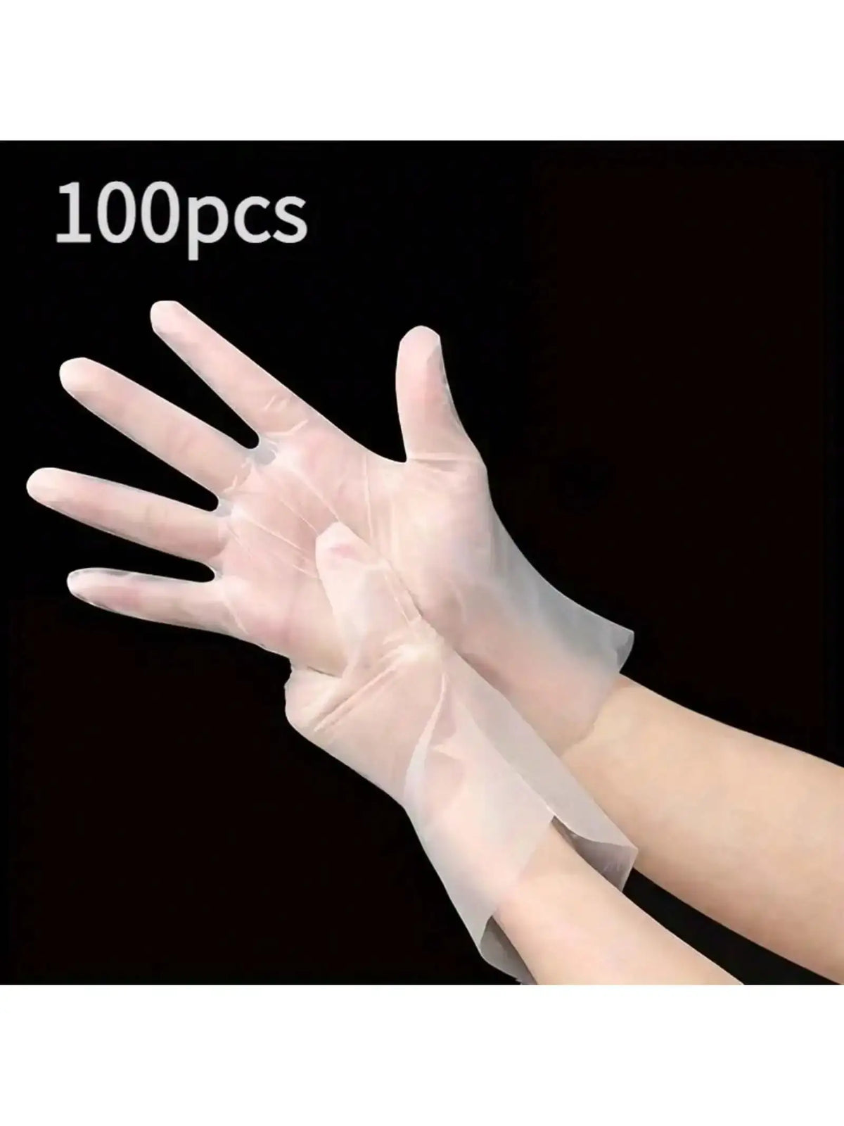 100pcs High-Quality Clear Disposable Gloves, Ideal for Kitchen Cleaning Hair Dyeing Handicrafts, Durable Hand Protection - Nexvibe
