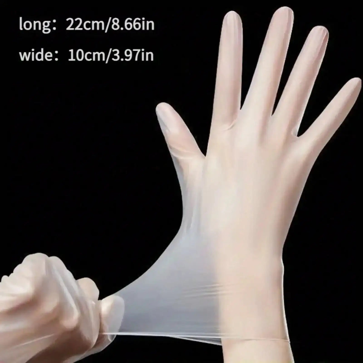 100pcs High-Quality Clear Disposable Gloves, Ideal for Kitchen Cleaning Hair Dyeing Handicrafts, Durable Hand Protection - Nexvibe