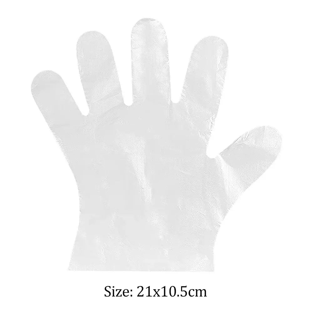 100pcs Transparent Disposable PE Sanitary Gloves for Restaurant Kitchen BBQ - Nexvibe