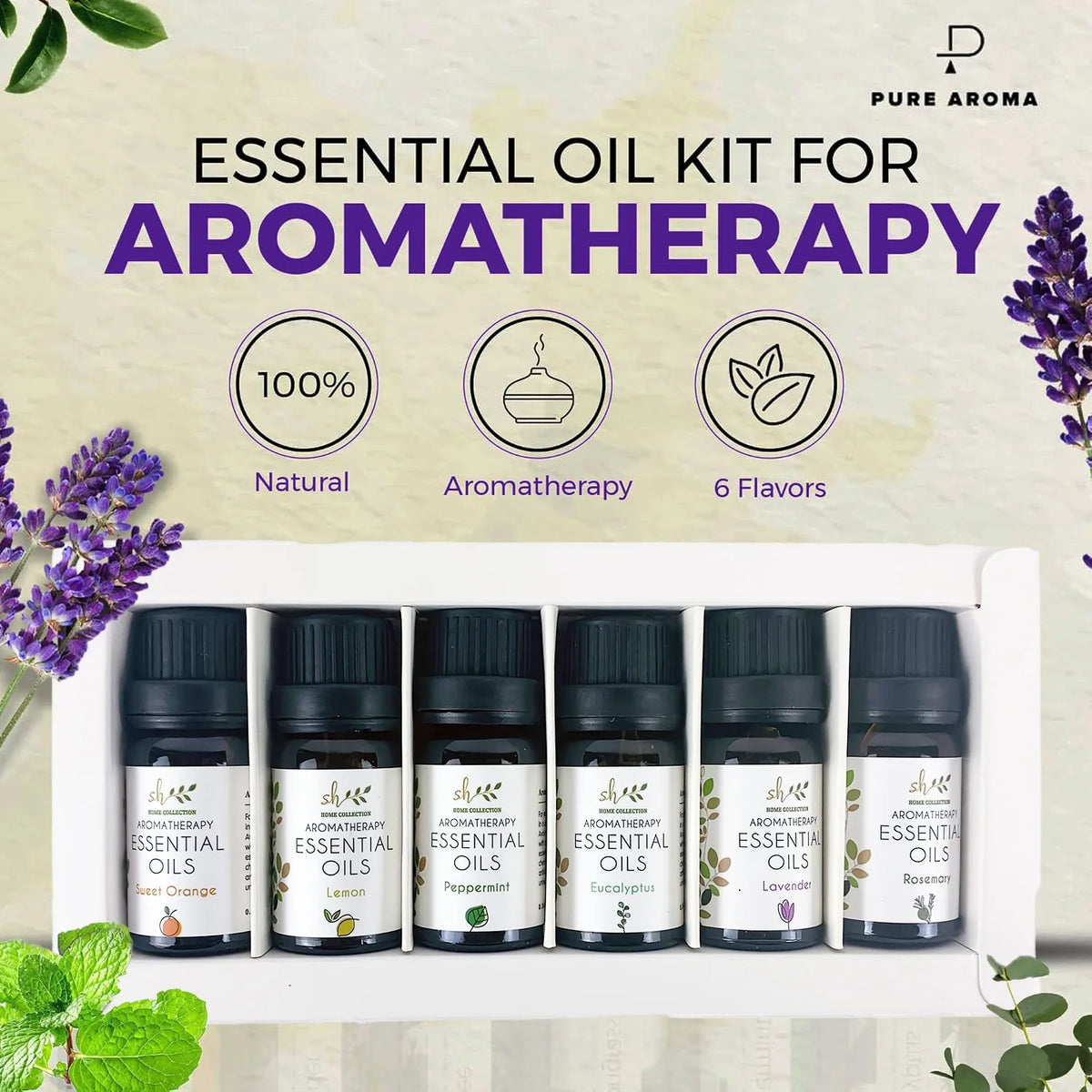 10Pcs&6pcs Essential Oil Gift Set for Diffuser Humidifiers Skin Care Massage Fragrance Oil Scent for DIY Candle Soap