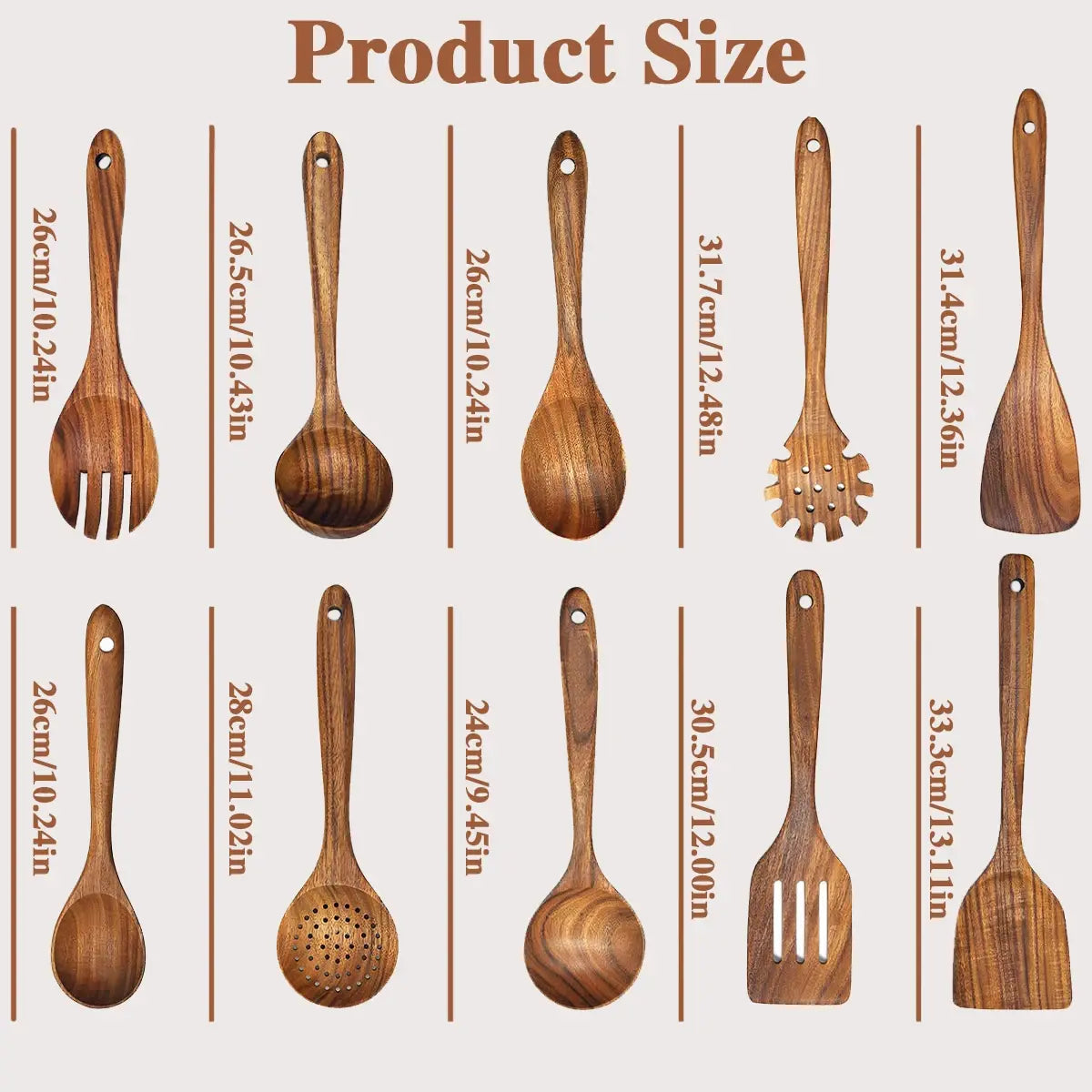 10pcs Wooden Spoons Kitchen Wooden Utensils For Cooking Wooden Kitchen Utensils Set - Nexvibe