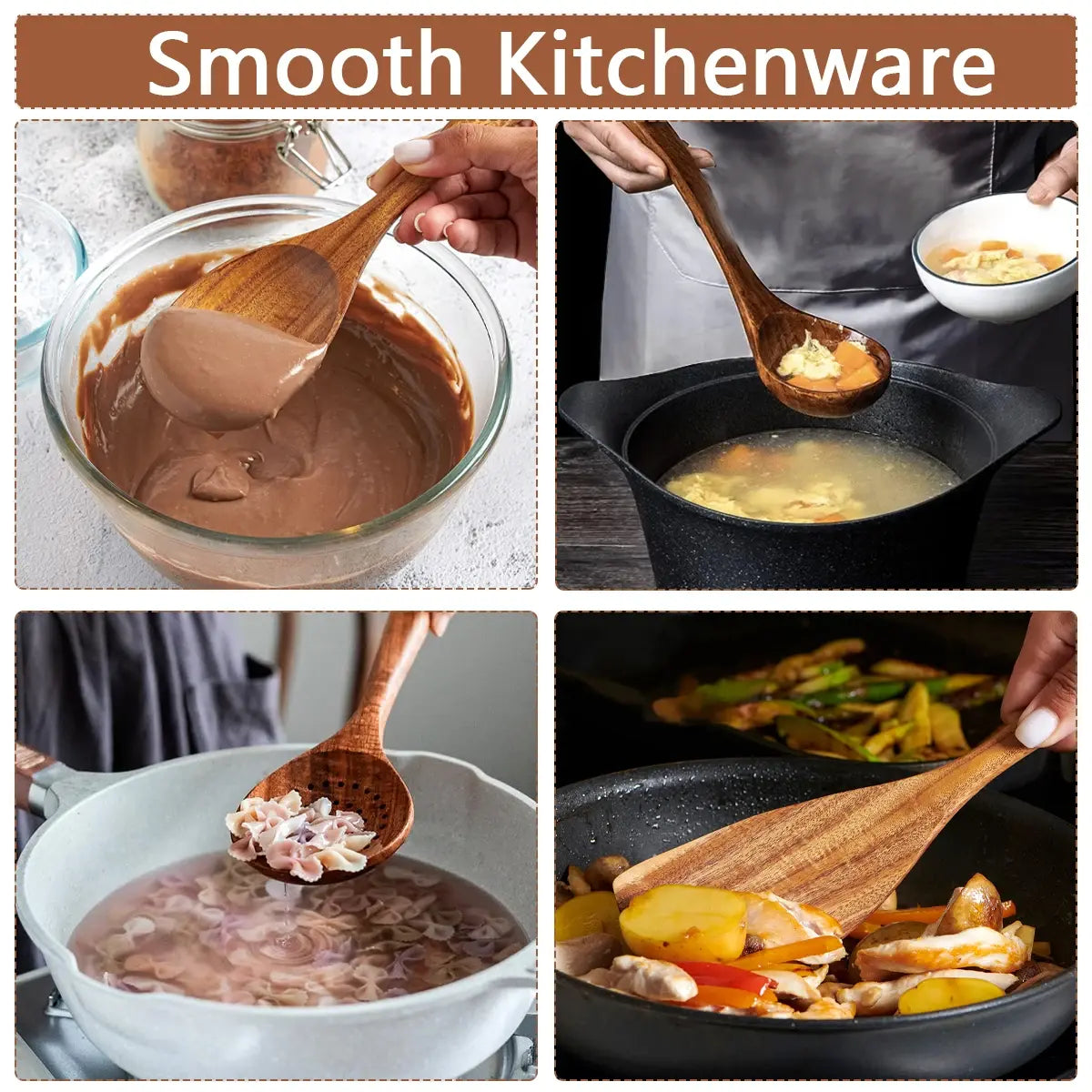 10pcs Wooden Spoons Kitchen Wooden Utensils For Cooking Wooden Kitchen Utensils Set - Nexvibe