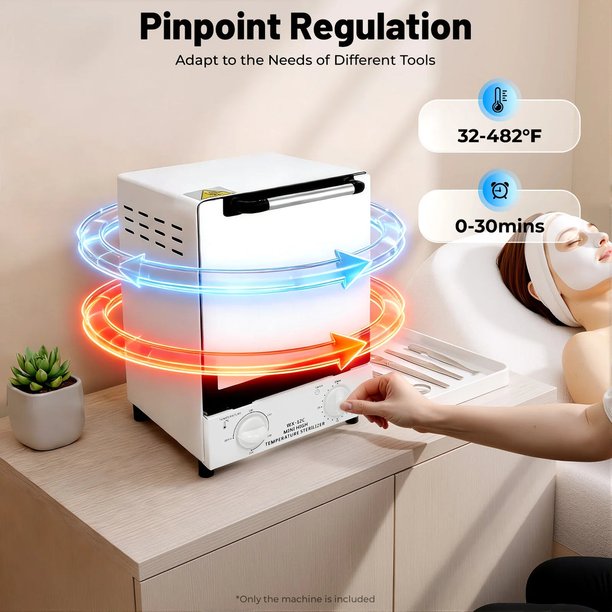 110V 1000W 12L Infrared Heat Sterilizer Nail Tool Sterilizer Beauty Salon Equipment - WHITE / United States