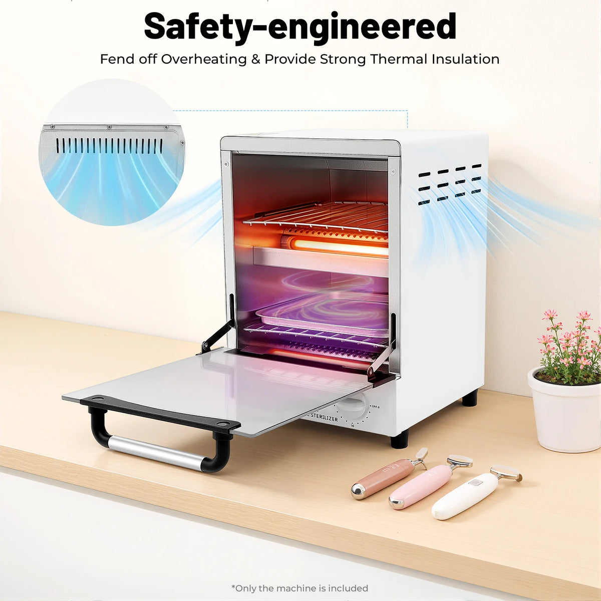 110V 1000W 12L Infrared Heat Sterilizer Nail Tool Sterilizer Beauty Salon Equipment - WHITE / United States
