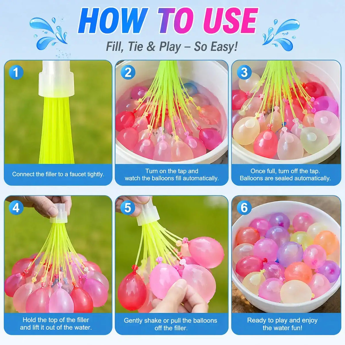 111pcs Summer Water Fight Party Favor Set, Outdoor Party Gift Pack for Pool Parties, Beach Games, Birthday Parties, Family Fun and Group Activities - Nexvibe