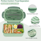 1200ML Lunch Bento Box for Adults Office Worker Picnic LeakProof Lunch Box with Utensils 3 Compartment Bento Box Microwave Safe - Nexvibe