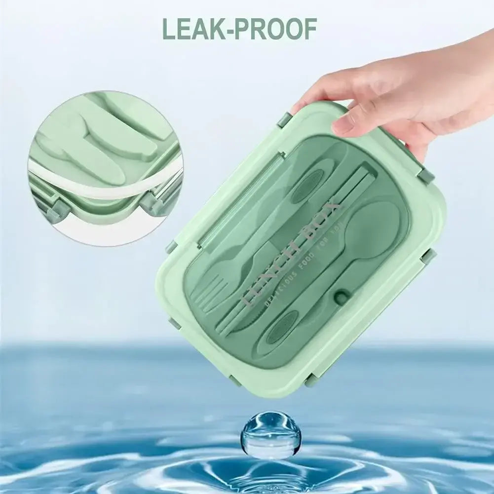 1200ML Lunch Bento Box for Adults Office Worker Picnic LeakProof Lunch Box with Utensils 3 Compartment Bento Box Microwave Safe - Nexvibe