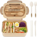 1200ML Lunch Bento Box for Adults Office Worker Picnic LeakProof Lunch Box with Utensils 3 Compartment Bento Box Microwave Safe - Nexvibe