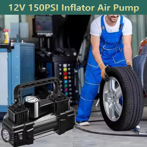 12V 150PSI Car Bicycle Motorcycle Electric Tire Inflator Air Pump Air Compressor Dual Cylinder Inflatable Tools