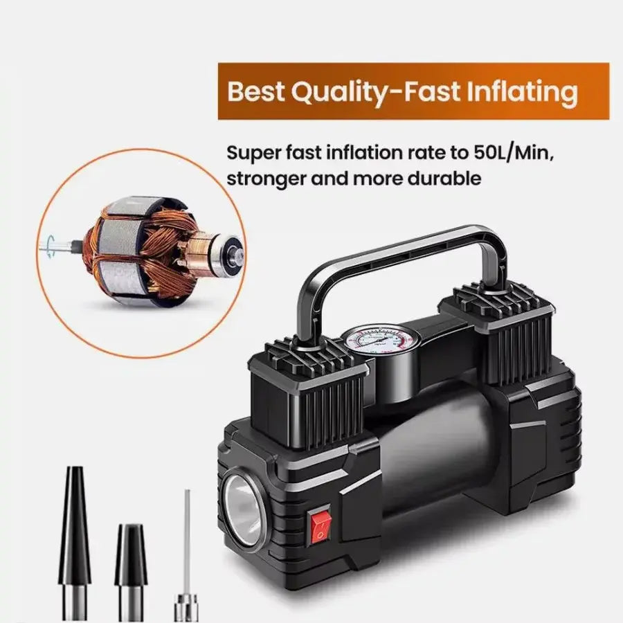 12V 150PSI Car Bicycle Motorcycle Electric Tire Inflator Air Pump Air Compressor Dual Cylinder Inflatable Tools
