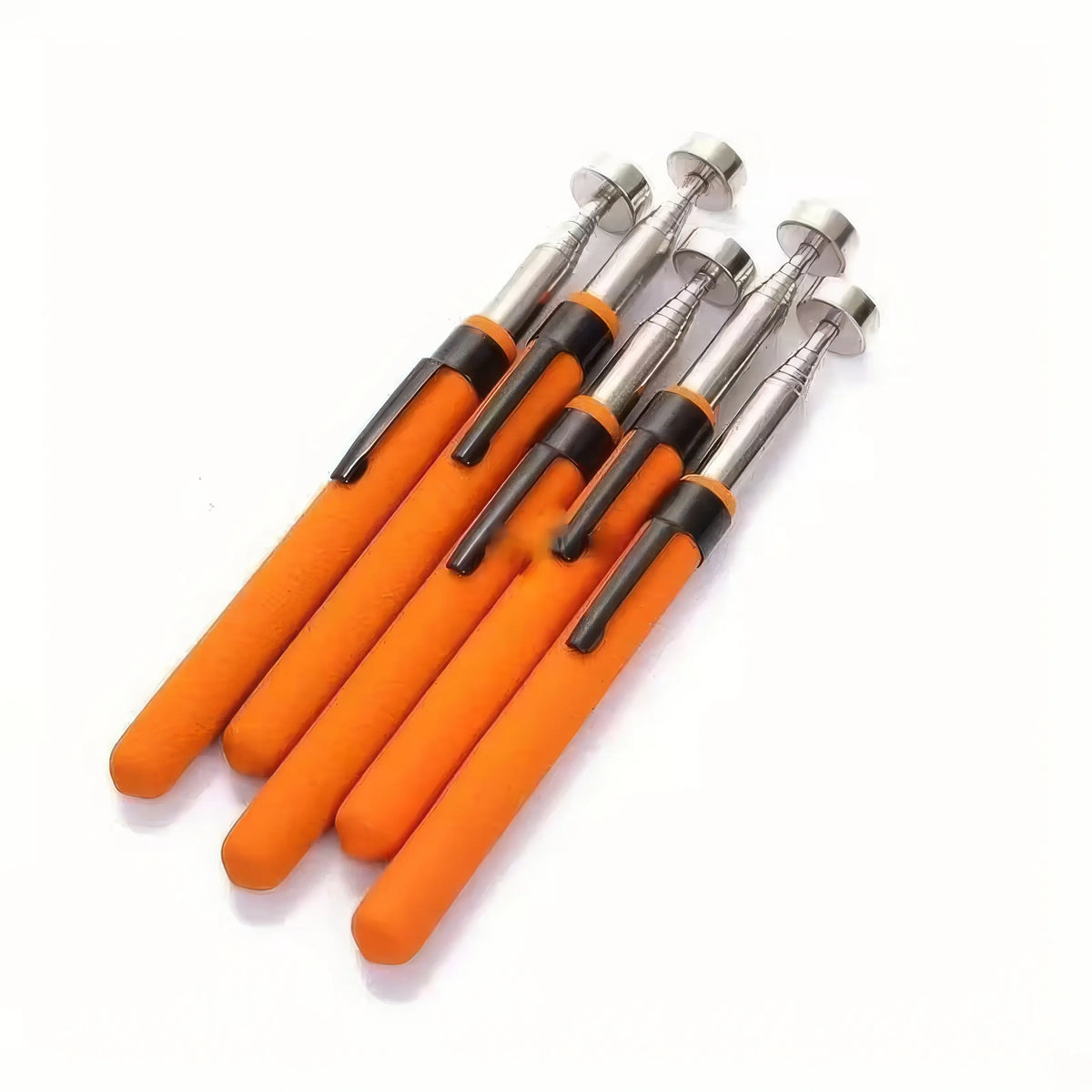 1/2 Piece Magnet Picking Tool Orange No Power Required Portable Manual Tool Suitable for Electronic Components Screws
