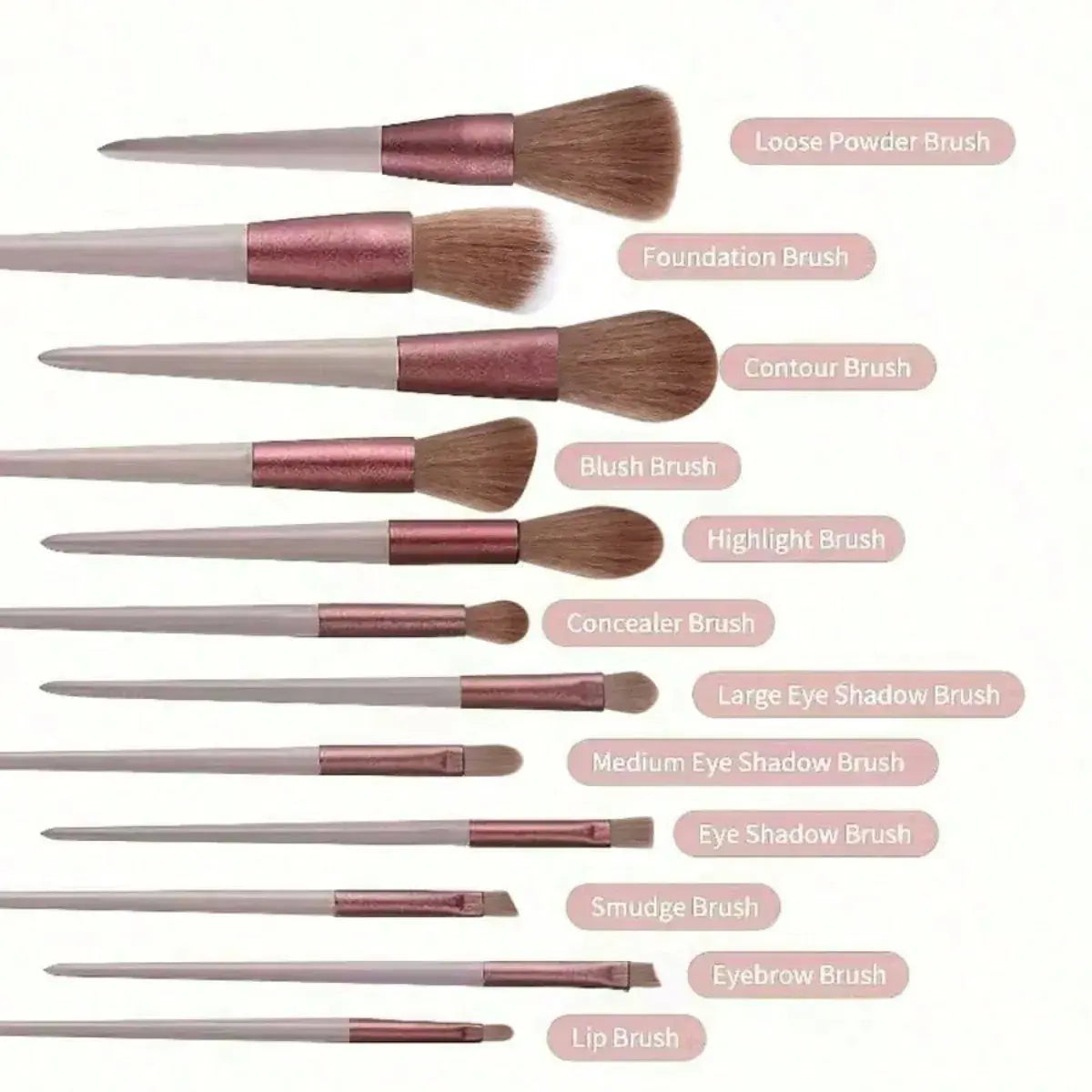 13 Soft Makeup Brushes Set With Perfect Soft Pouch - Premium Makeup Tools,Made Of High Quality Fibers,Girly Fashion Items - Nexvibe
