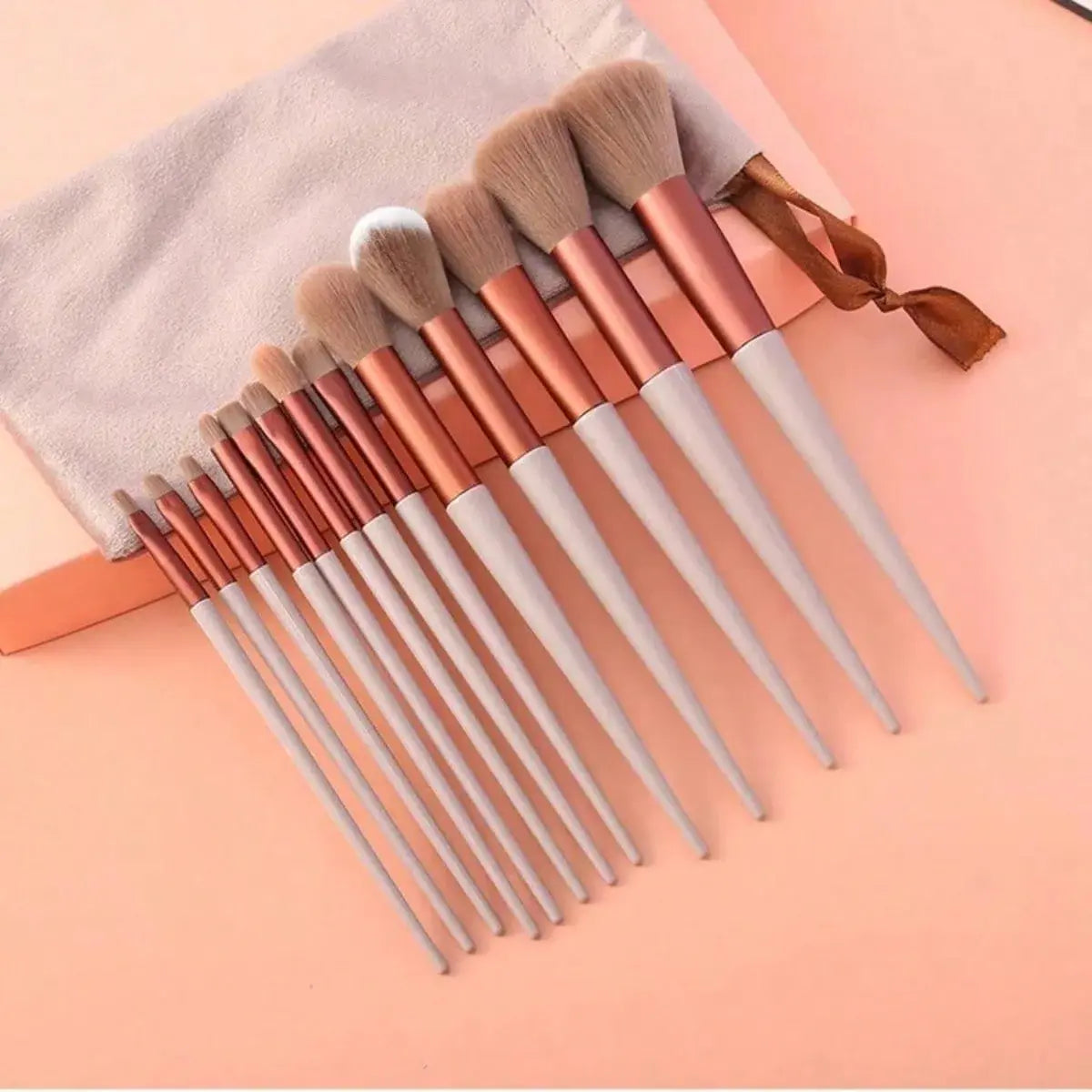 13 Soft Makeup Brushes Set With Perfect Soft Pouch - Premium Makeup Tools,Made Of High Quality Fibers,Girly Fashion Items - Nexvibe