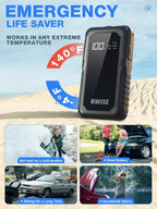1600A Peak Jump Boxes for Vehicles(12V 8L Gas/6.5L Diesel Engine) Equipped Fast Wireless Charging Jump Starter Battery Pack - Nexvibe
