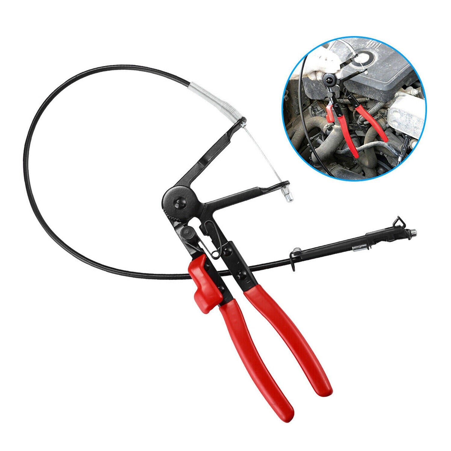 Car Hose Clamping Pliers Bendable Hose Clamps Cable Type Flex Cable Straight Hose Bundle Removal Long Clamps Auto Repair Tools