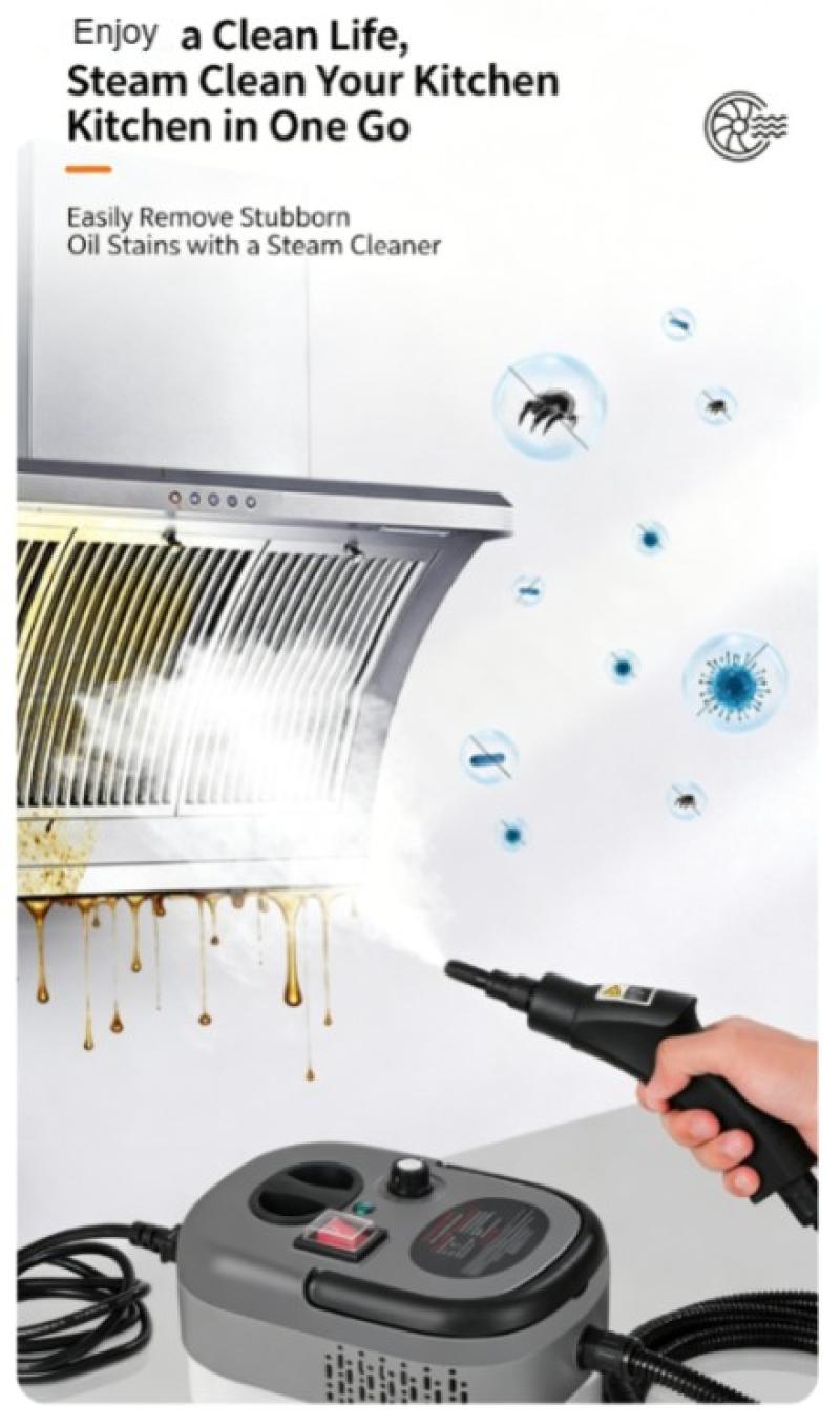 2500W Handheld Steam Cleaner High Pressure Household Car Detailing Steam Cleaning Machine with Cleaning Tools US Standard