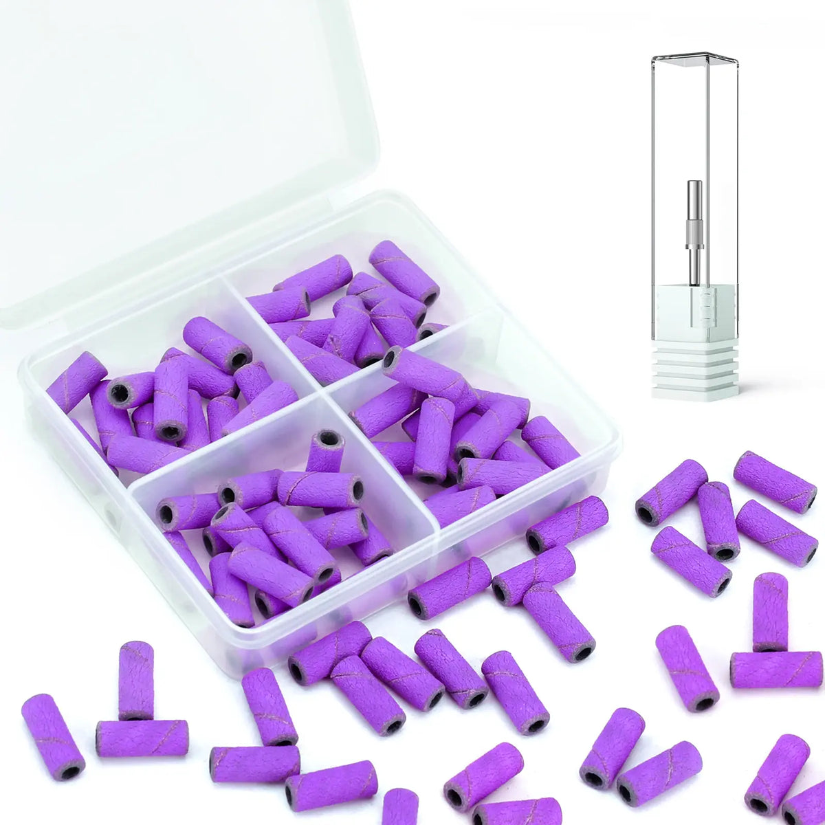 180/240 Fine Grit Small Nail Sanding Bands for Nail Drill, 80 Pcs Nail File Sanding Bands with Drill Bits for Manicure Pedicure - Nexvibe