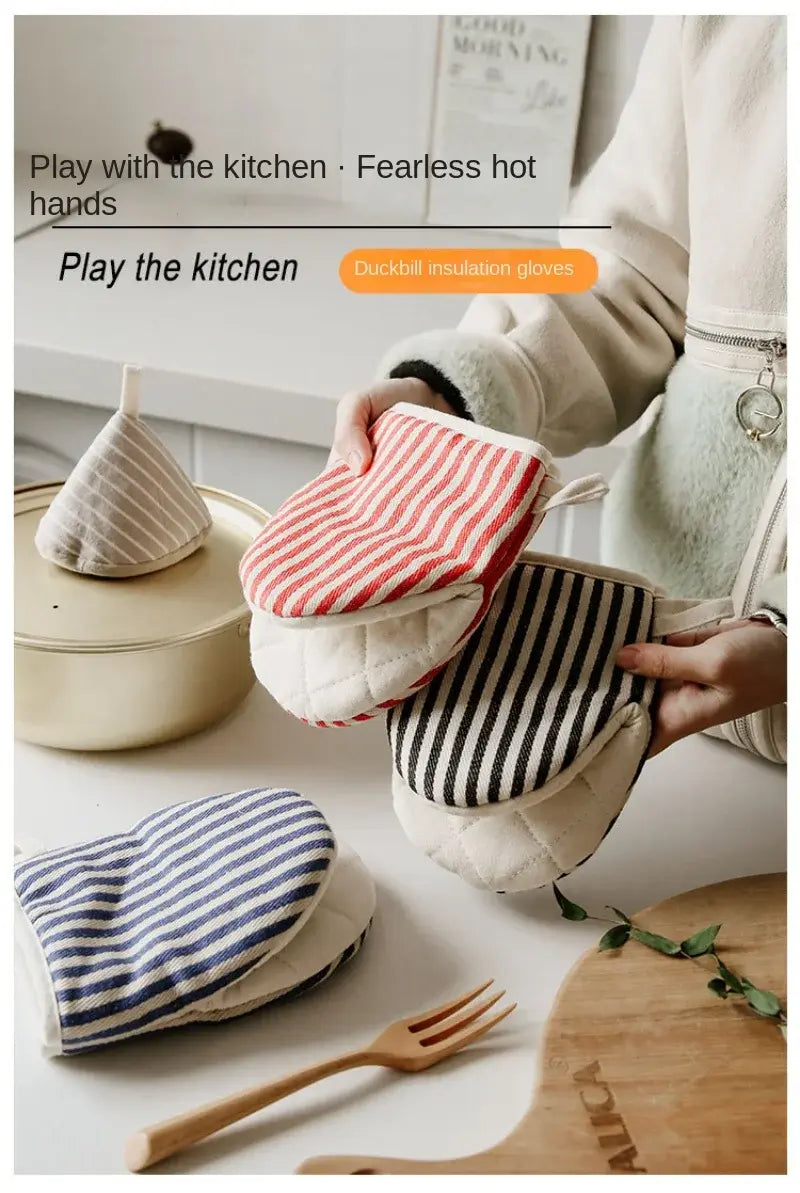 1PC  Heat-insulating Gloves Potholder Kitchen Anti-scald Microwave Gloves High Temperature Resistant Kitchen Baking Oven Gloves - Nexvibe