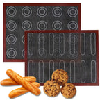 1PC Perforated Silicone Baking Mat, 2 Sides with Puff & Round Patterns, Reusable Non-stick Oven Liner, for Cookies Macaron Bread - Nexvibe