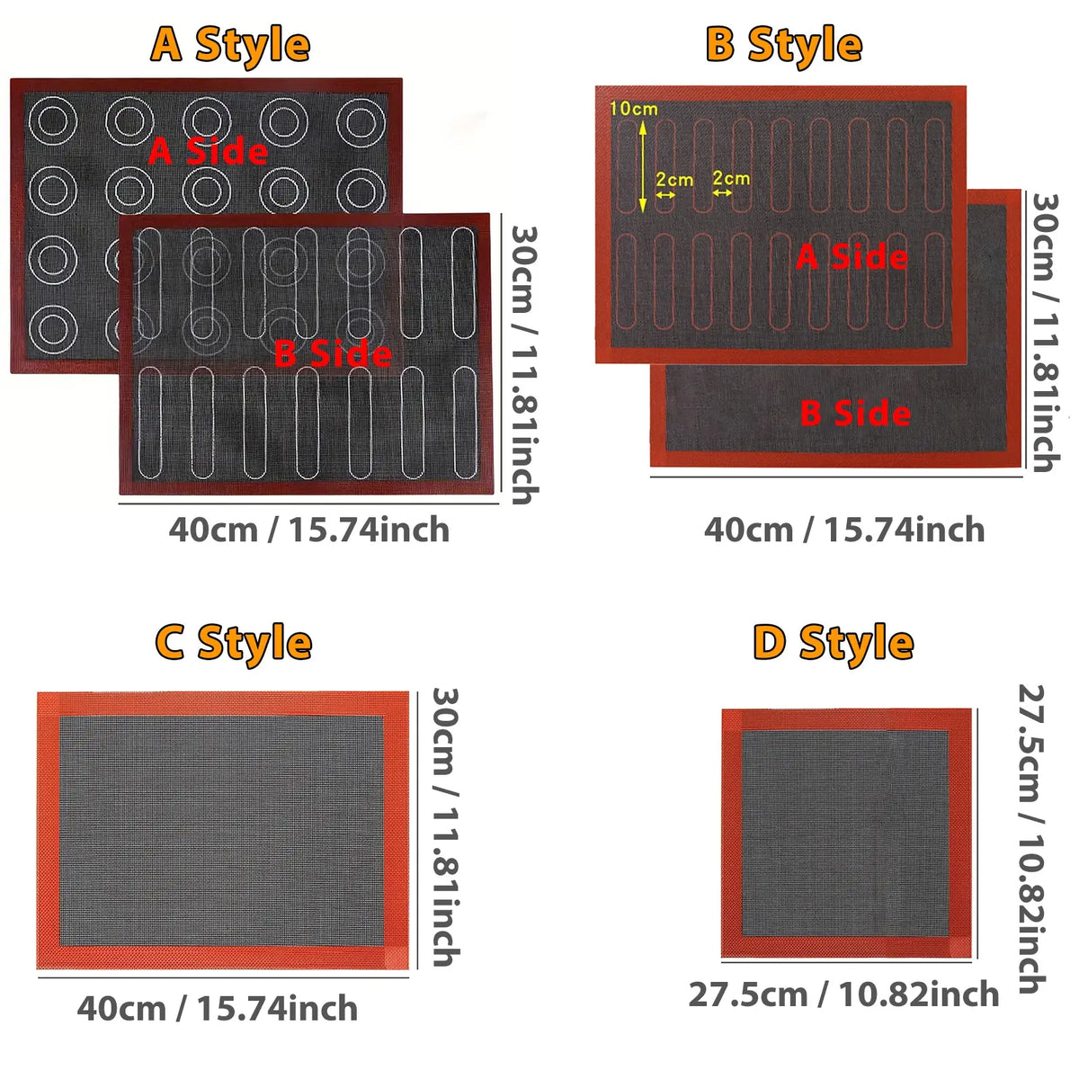1PC Perforated Silicone Baking Mat, 2 Sides with Puff & Round Patterns, Reusable Non-stick Oven Liner, for Cookies Macaron Bread - Nexvibe
