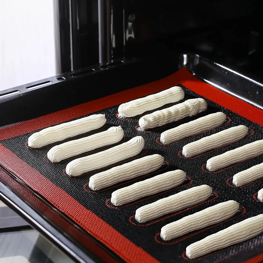 1PC Perforated Silicone Baking Mat, 2 Sides with Puff & Round Patterns, Reusable Non-stick Oven Liner, for Cookies Macaron Bread - Nexvibe