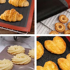 1PC Perforated Silicone Baking Mat, 2 Sides with Puff & Round Patterns, Reusable Non-stick Oven Liner, for Cookies Macaron Bread - Nexvibe
