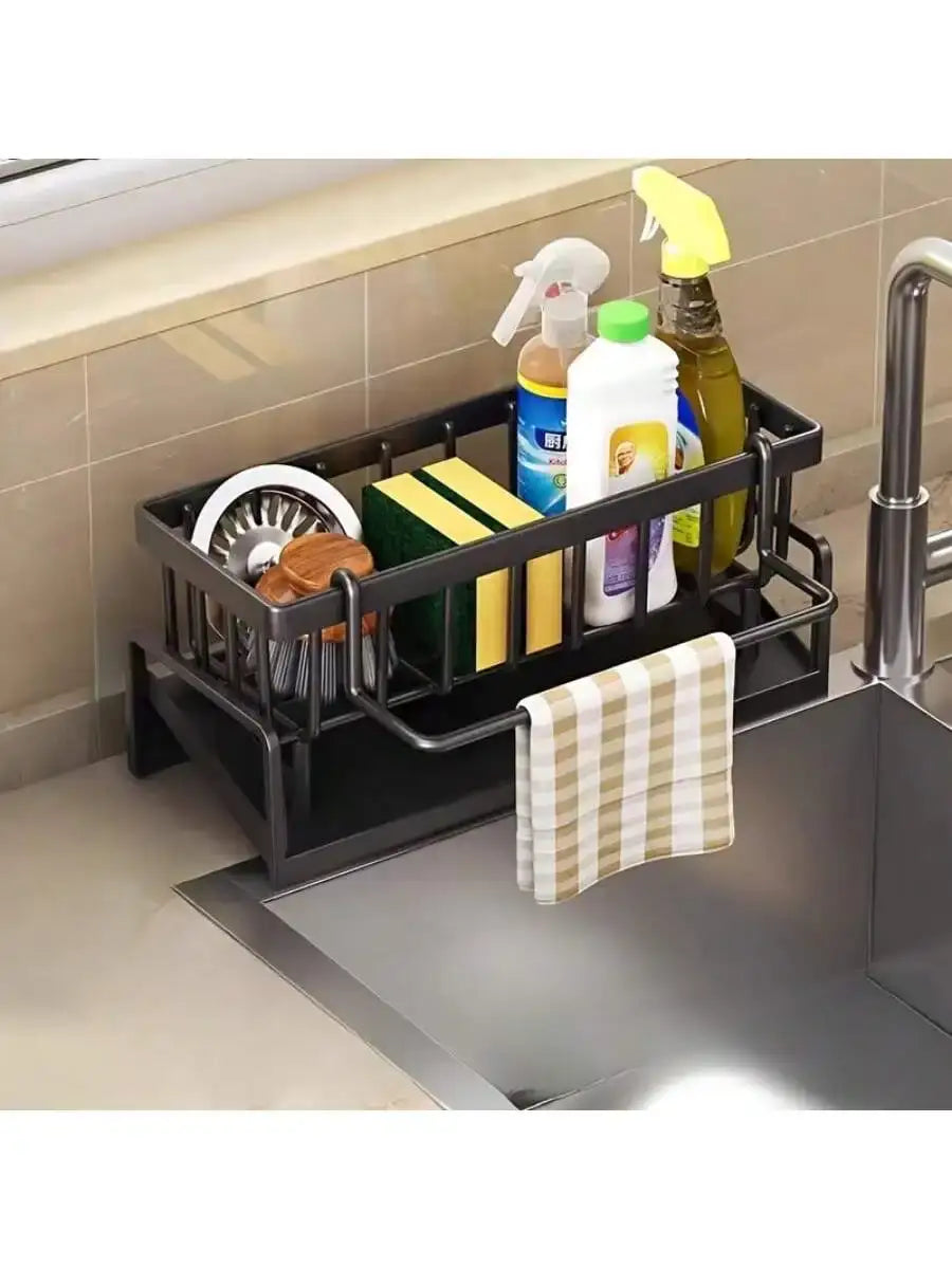 1PC RV Kitchen Sink Storage Rack+4pcs Dishwashing Sponges - Nexvibe