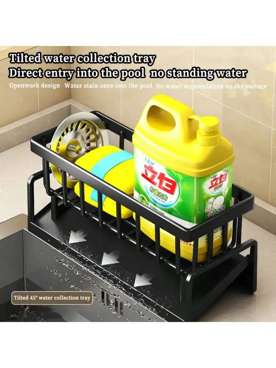 1PC RV Kitchen Sink Storage Rack+4pcs Dishwashing Sponges - Nexvibe