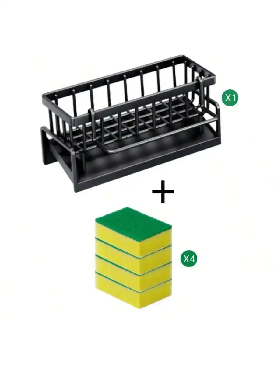 1PC RV Kitchen Sink Storage Rack+4pcs Dishwashing Sponges - Nexvibe