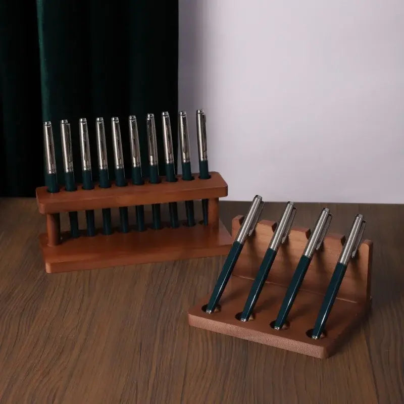 1PC Walnut Wood Multifunction Desk Organizer - Pen Holder, Phone Stand & Storage Solution for Office and School - Nexvibe