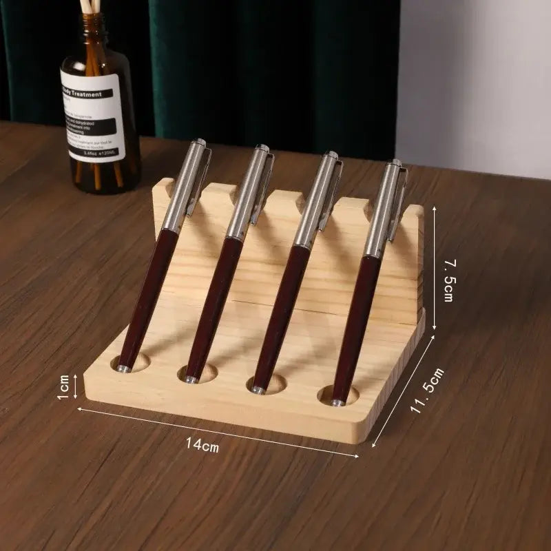 1PC Walnut Wood Multifunction Desk Organizer - Pen Holder, Phone Stand & Storage Solution for Office and School - Nexvibe
