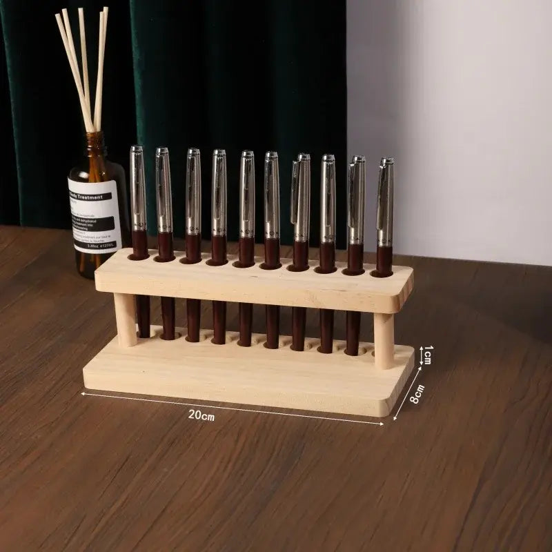 1PC Walnut Wood Multifunction Desk Organizer - Pen Holder, Phone Stand & Storage Solution for Office and School - Nexvibe