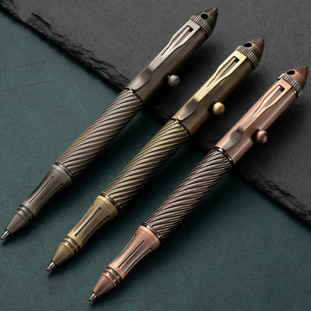 1Pc Brass Pen with Tungsten Steel Nib, Heavy Metal Feel, Retro Design, for Business and Office Use, Rotating and Retractable, Suitable for Students/Organizations, Holiday Gifts, Valentine's Day, Back-To-School Season, School - Nexvibe
