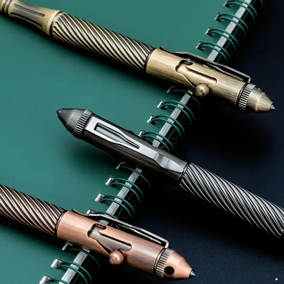 1Pc Brass Pen with Tungsten Steel Nib, Heavy Metal Feel, Retro Design, for Business and Office Use, Rotating and Retractable, Suitable for Students/Organizations, Holiday Gifts, Valentine's Day, Back-To-School Season, School - Nexvibe
