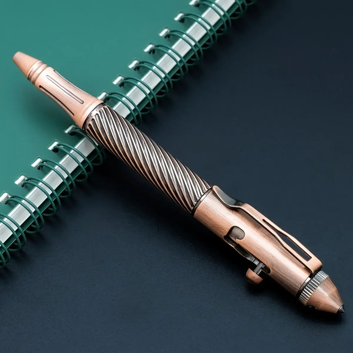1Pc Brass Pen with Tungsten Steel Nib, Heavy Metal Feel, Retro Design, for Business and Office Use, Rotating and Retractable, Suitable for Students/Organizations, Holiday Gifts, Valentine's Day, Back-To-School Season, School - Nexvibe