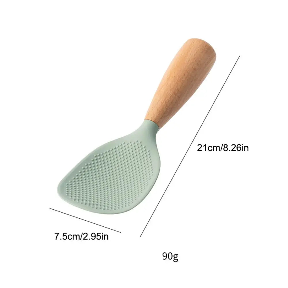 1Pcs Silicone Non-Stick Cooking High-Temperature-Resistant Spoon Anti-Scalding Pot Rice Durable Kitchen Gadgets Rice Spoon - Nexvibe