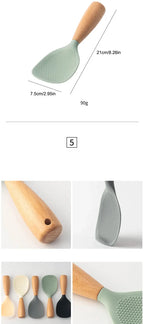 1Pcs Silicone Non-Stick Cooking High-Temperature-Resistant Spoon Anti-Scalding Pot Rice Durable Kitchen Gadgets Rice Spoon - Nexvibe